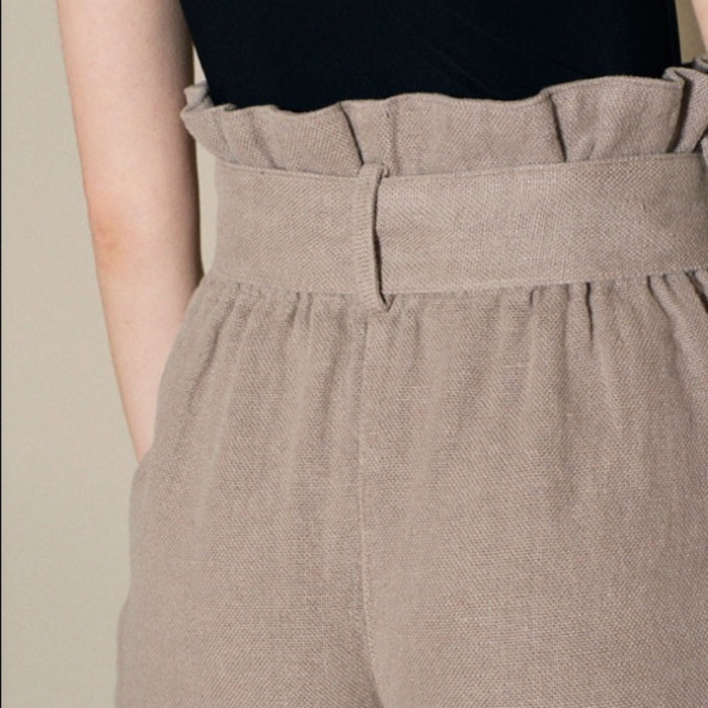 Black Crane Burlap Pants in Oatmeal - Picture 5 of 13